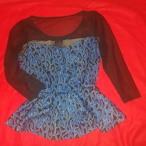 Blue leopard print top